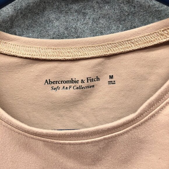 Abercrombie & Fitch Sleeveless Bodysuit Womens M Soft AF Tan Crewneck Padded - Picture 5 of 8